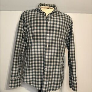 J CREW Men’s Blue Plaid Button-up - Small